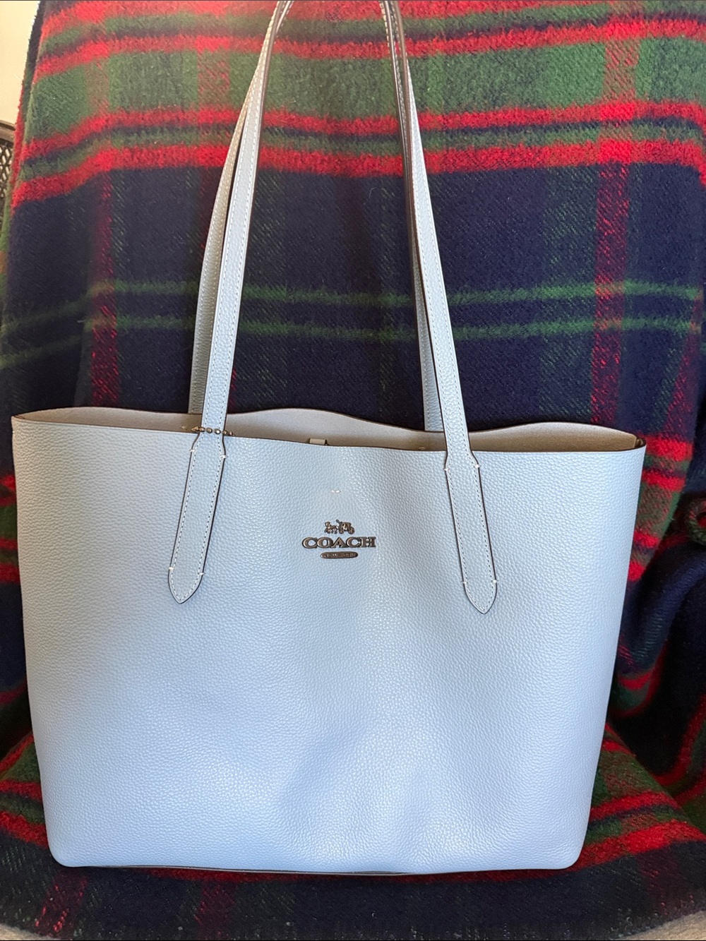 COACH Women's Hudson Leather Cornflower Tote Shoulder Bag Leather Shopper